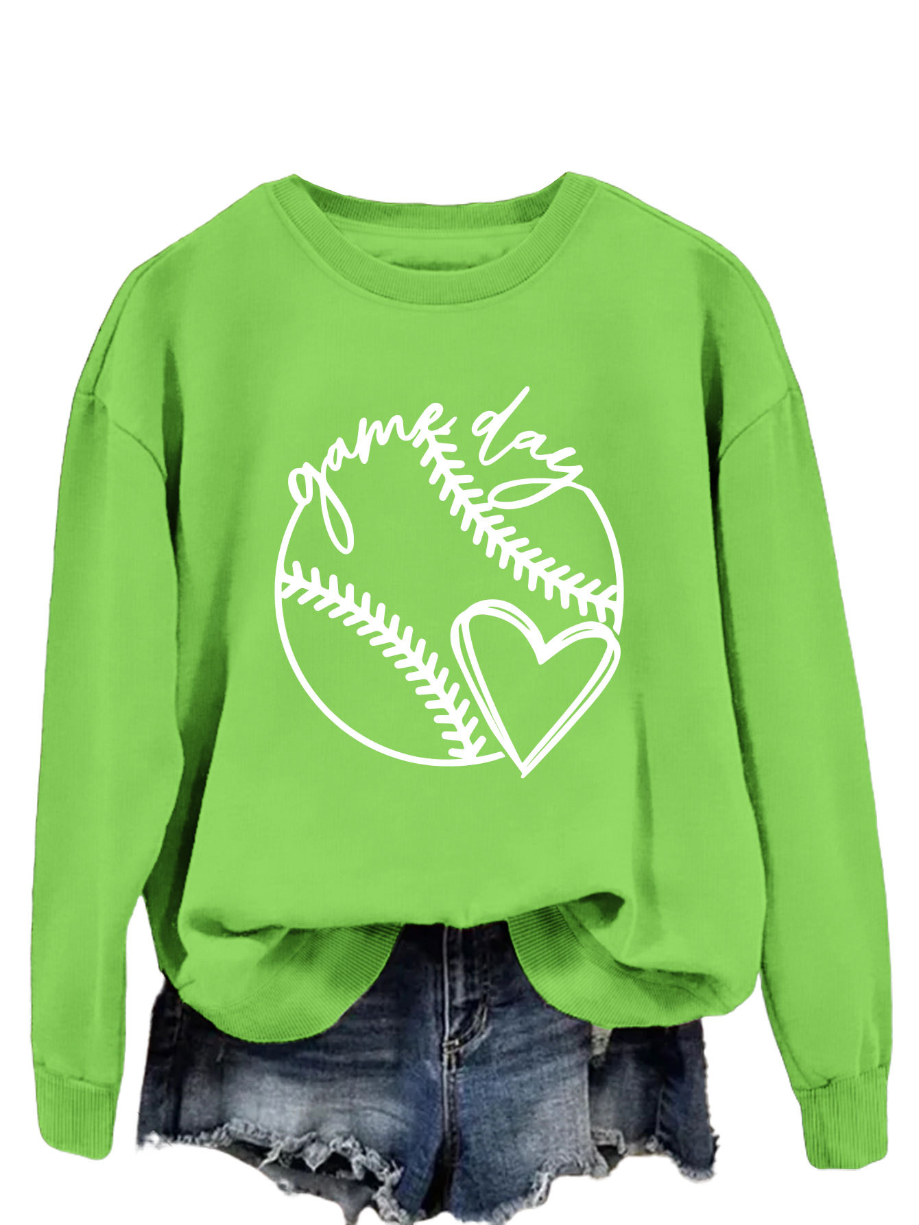 Fluorescent green sweatshirt (white font)
