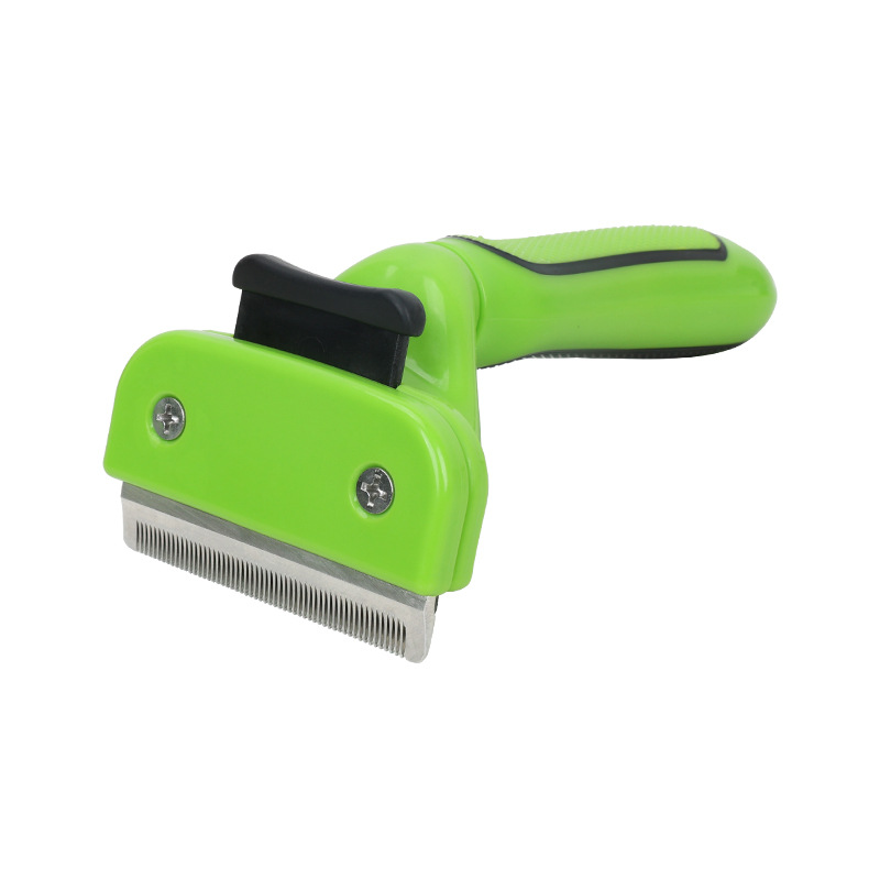 Peine para mascotas verde y negro, peine de agujas para desenredar, desenredar el pelo y eliminar el pelo suelto, peine para perros Teddy Golden Retriever, fabricante de peines para mascotas