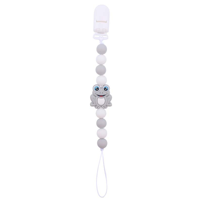 Nuevo bebé suministros chupete cadena bebé creativo dibujos animados animal Rana silicona mordedura pegamento anti-gota cadena