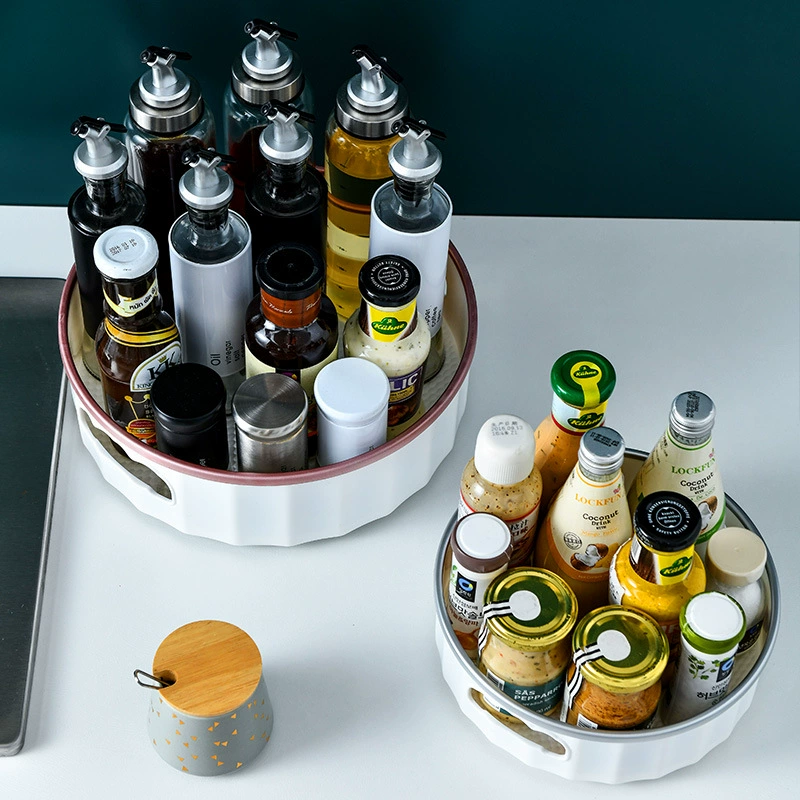 Rotating rack Matteries, kitchen seasoning bottle cosmetics, storage box can turn the rotatable multi -function tray
