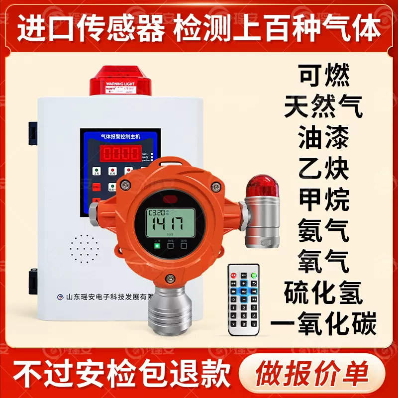 工业可燃气体探测报警器氨气氢气氧气硫化氢固定式检测仪