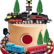 火车蛋糕装饰品迷你火车人偶交通轨道铁路男童儿童蒸汽火车主题