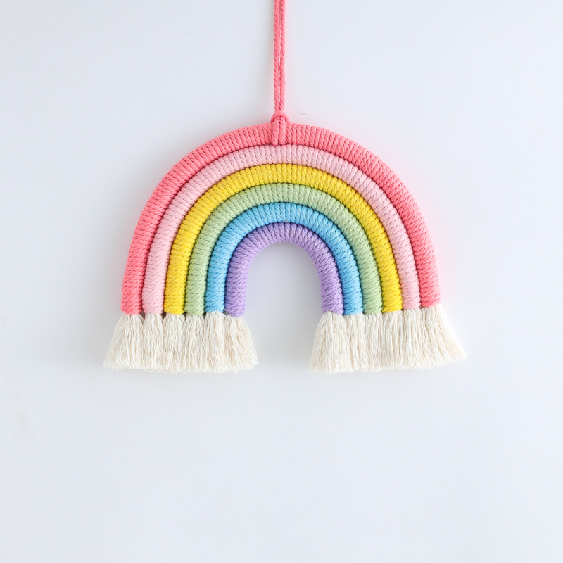 Fuente de la fábrica Dream Catcher borla del arco iris adornos creativos hogar colgante en stock tapiz tejido al por mayor