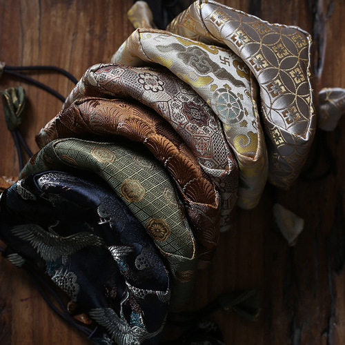 Brocade tea set bag, pot bag, teapot quick cup, covered bowl, male cup, cotton drawstring fabric storage bag