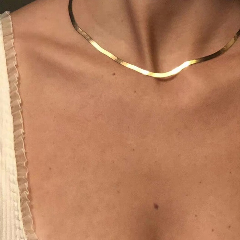 Unisex Gender PVD Coated Real Gold Plated 16K Gold White Gold Plated Gold Plating Geometric 304 Stainless Steel Fashion Waterproof Non Tarnish 304 Stainless Steel Necklace