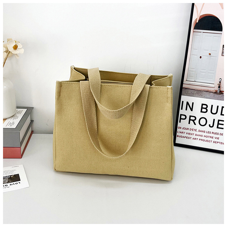 New wholesale fashionable and high-quality canvas handbag, simple and portable, easy to carry for going out, versatile lunch box and bento bag undefined