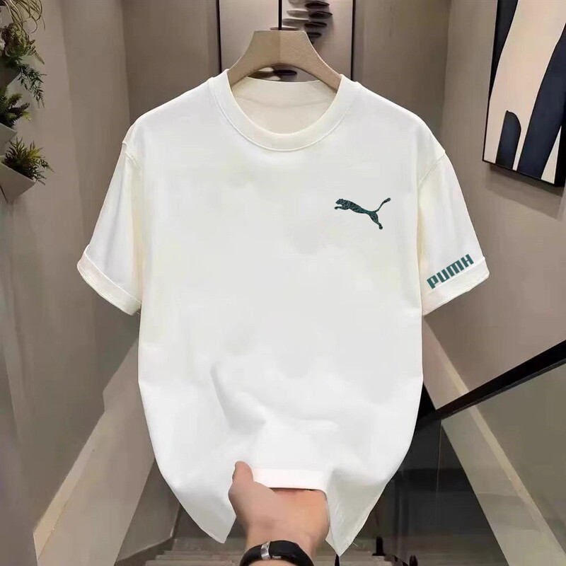 Summer New Style Cool Trendy Brand Printed Loose Casual Heavyweight Pure Cotton Short-Sleeve T-Shirt for Young Men and Women Versatile Top Summer New Style Cool Trendy Brand Printed Loose Casual Heavyweight Pure Cotton Short-Sleeve T-Shirt for Young Men and Women Versatile Top