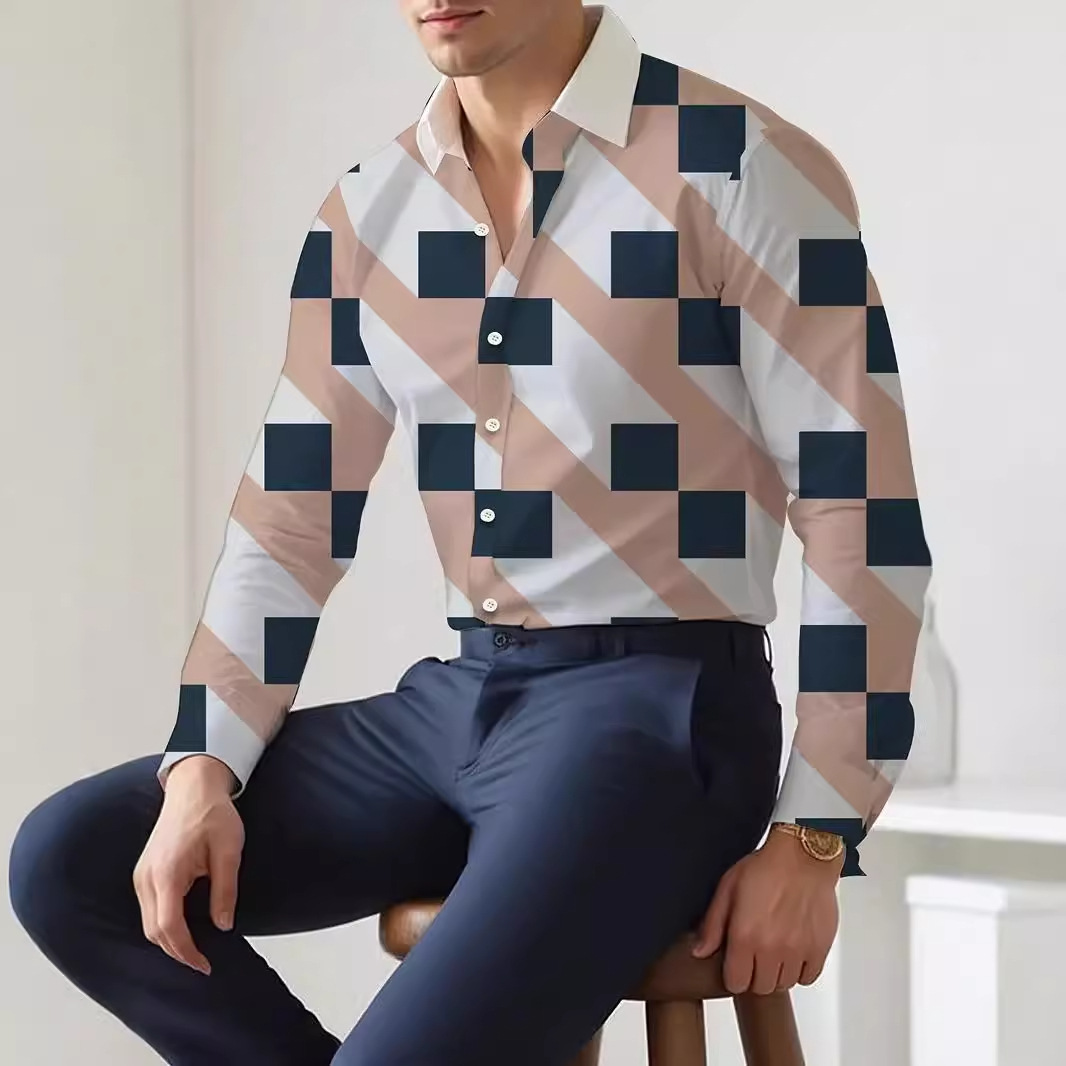 2024 nuevos hombres japoneses de alta gama geométricos sueltos tops de otoño de moda se pueden usar afuera MB12