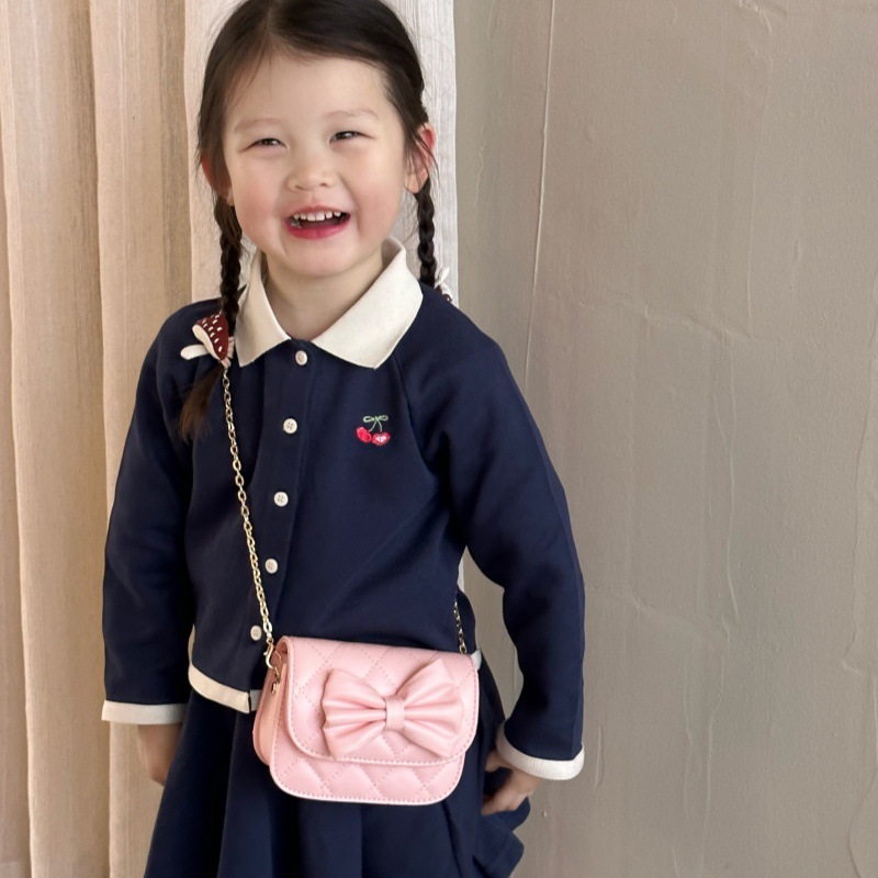 Moda coreana Lingerie niñas bolso de hombro dulce arco mini bolso de bebé nuevo bolso de cadenas para niños