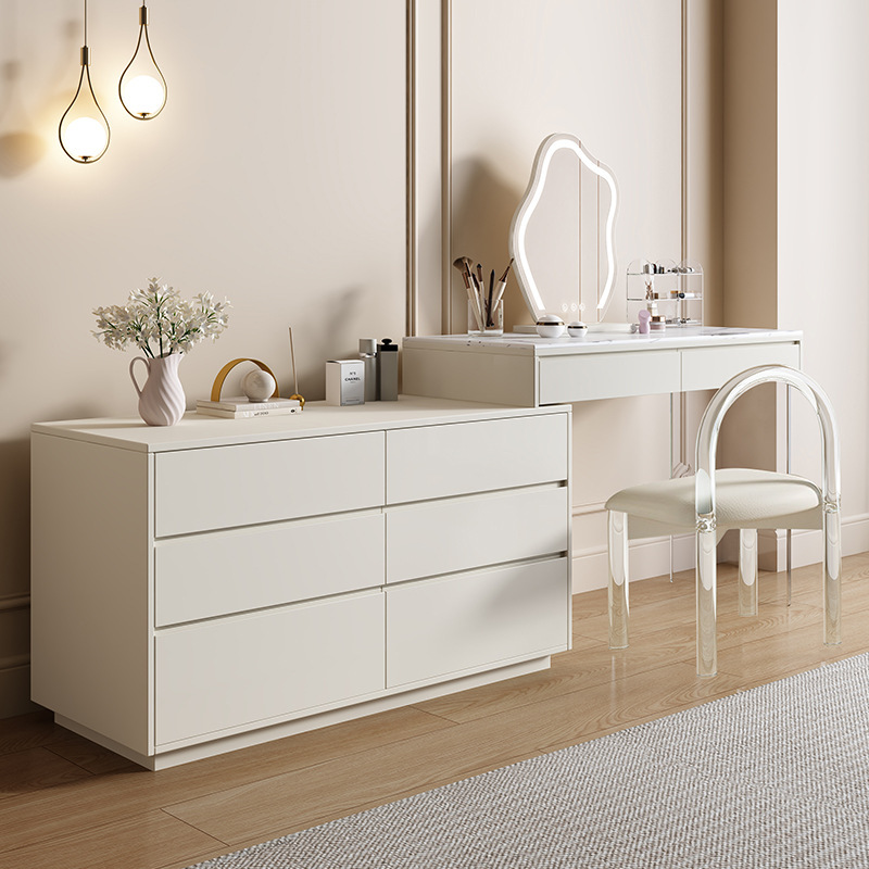 Mupai modern minimalist dressing table bedroom internet celebrity light luxury cupboard integrated small apartment cream style master bedroom dressing table