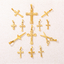 欧美时尚花鸟海星十字架吊坠不锈钢潮人朋克饰品不锈钢 男款女款