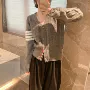 秋冬气质宽松v领毛衣