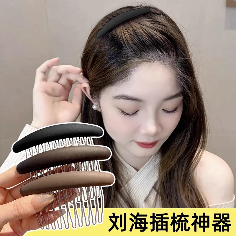 <unk> pin de cabello lateral para mujeres 2024 nueva cabeza de alta gama después de la finalización del cabello roto artefacto peine de cabello insertado pin de cabello de la frente