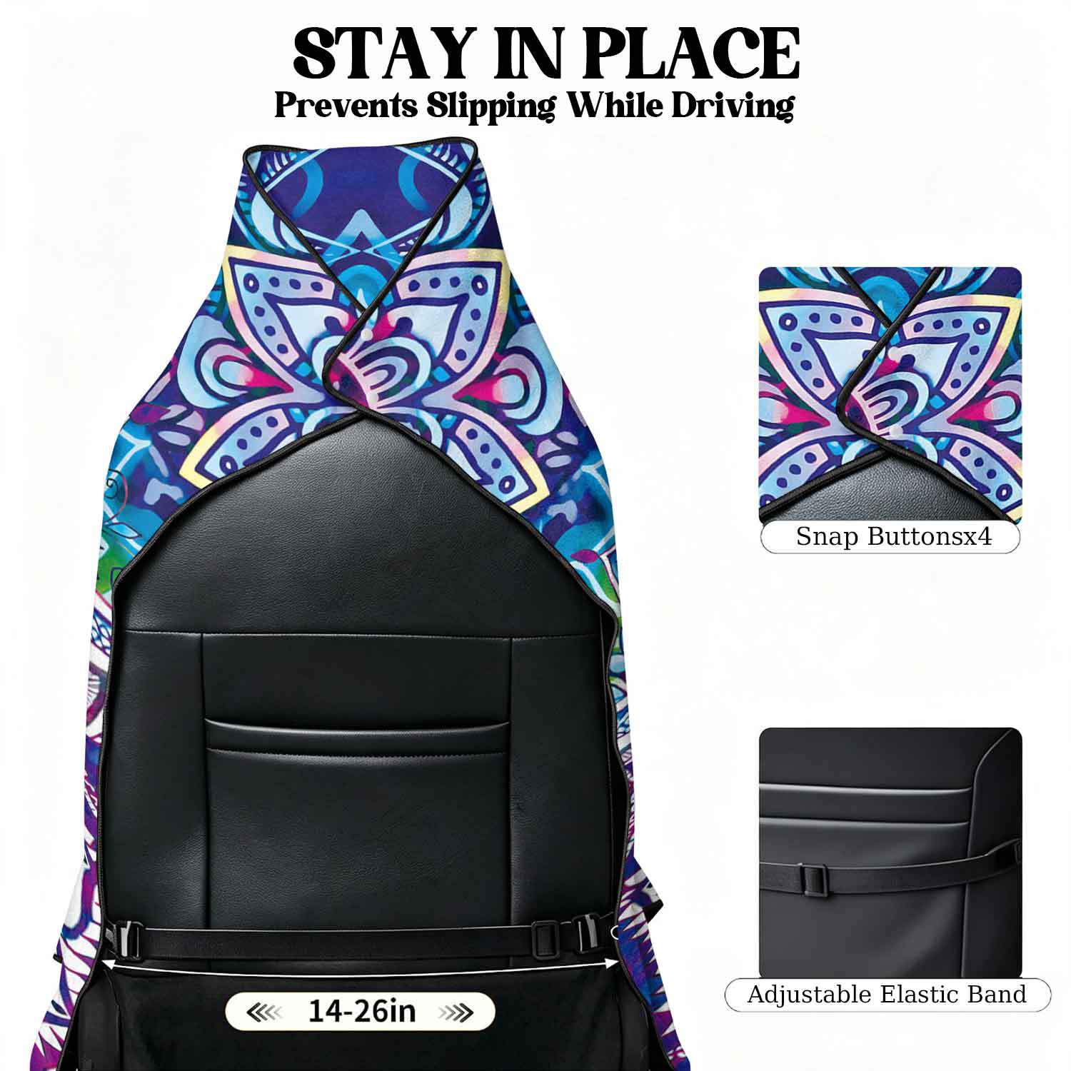 2-piece dual-use car seat cover, ultra-fine fiber, can be used as a beach towel, printed car protective seat cover 6