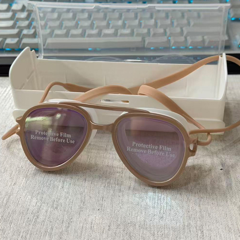 Gafas de Natación Profesionales de Marco Grande de Policarbonato Impermeables y Antiempañantes