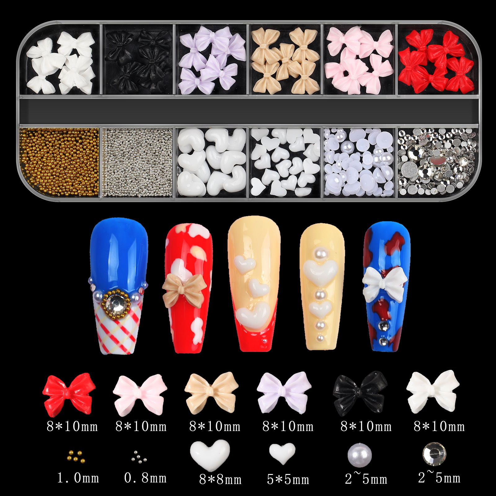 50g Weight Nail Decoration Accessories Nail Supplies Resin Material Flower, Butterfly Pattern Flower Butterfly Resin Nail Decoration Accessories 8