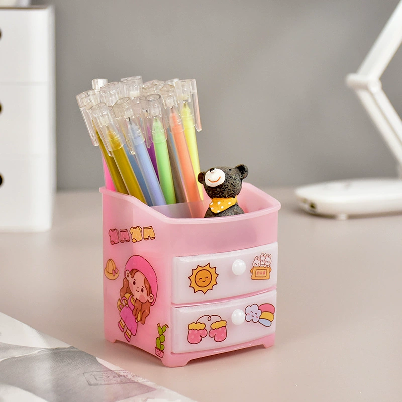 Универсальная детская держатель для крышек карандашей из пластика, милый кремовый ящик для хранения, оптом, ручная работа