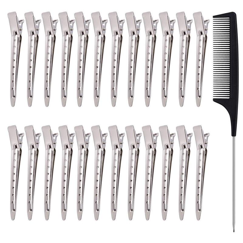 シルバーDuckBillヘアクリップ金属クリップヘアクリップ美髪クリップ美髪用品ワニカール160g|undefined
