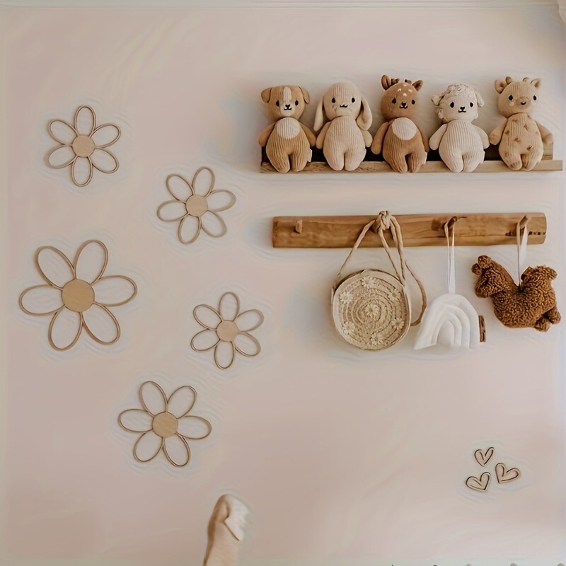 Amazon Wall Decoration Wooden Pendant Bathroom Decor Art Flower Sign Daisy Wall Decoration Pendant Home Sign