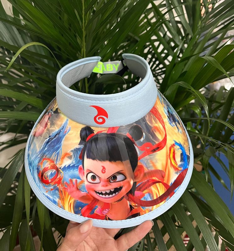 ネザファンハット子供用ベビーかわいい日よけ帽子日焼け止め帽子夏薄い空のシルクハット充電式日よけ帽子|undefined