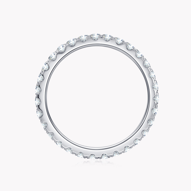 Einfacher Stil Runden Sterling Silber Moissanit Ringe In Masse display picture 1