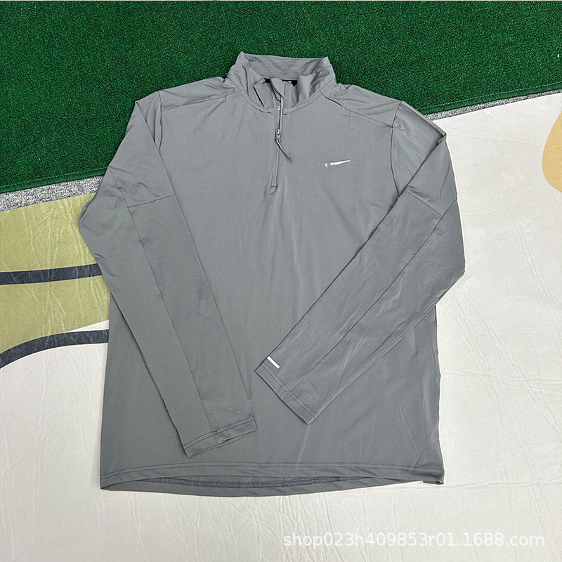 2025 nuevo entrenamiento de entrenamiento de fitness de manga larga de invierno de invierno transpirable de entrenamiento de manga larga de semi-cremallera