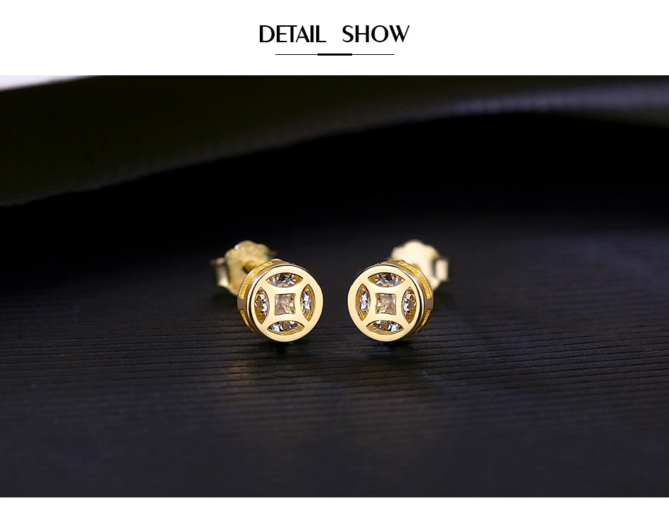 S925 Silver New Fashion Inlaid Zirconium Earrings display picture 3