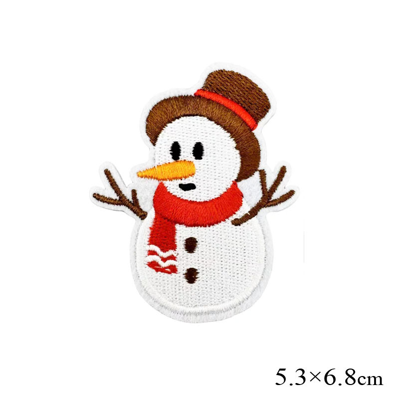 圣诞节雪人图案绣花章 刺绣布贴 冬日男女童装礼品用品装饰用料厂