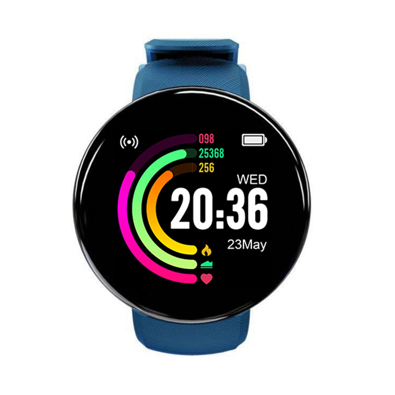 D18 reloj inteligente pantalla redonda paso contando información recordatorio ritmo cardíaco monitoreo del sueño pulsera transfronteriza D18S fábrica en stock