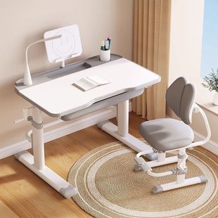 Children's Study Table, Primary School Student's Writing Homework Desk, Household Simple Children's Desk and Chair, Liftable Table Set