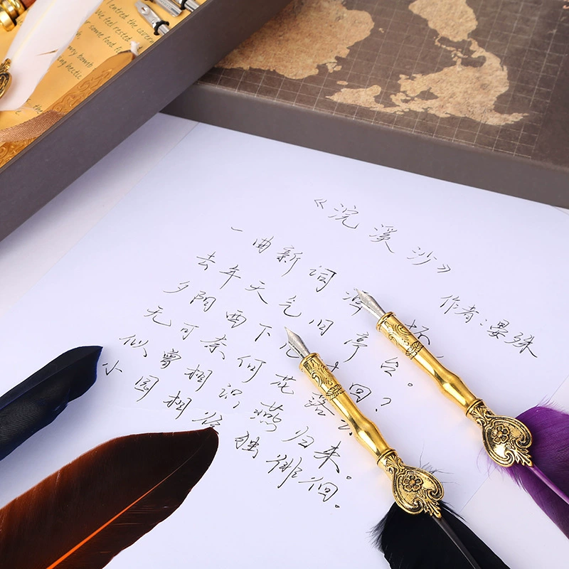 Retro writing brush, creative design set, 2022 collection, Birthday gift