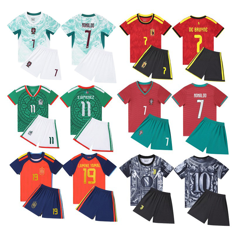 26-27 Primary School Student Football Uniforms C Ronaldo Number 7 Neymar Number 10 Jersey Kidsren's Jersey Set Soccer Jersey