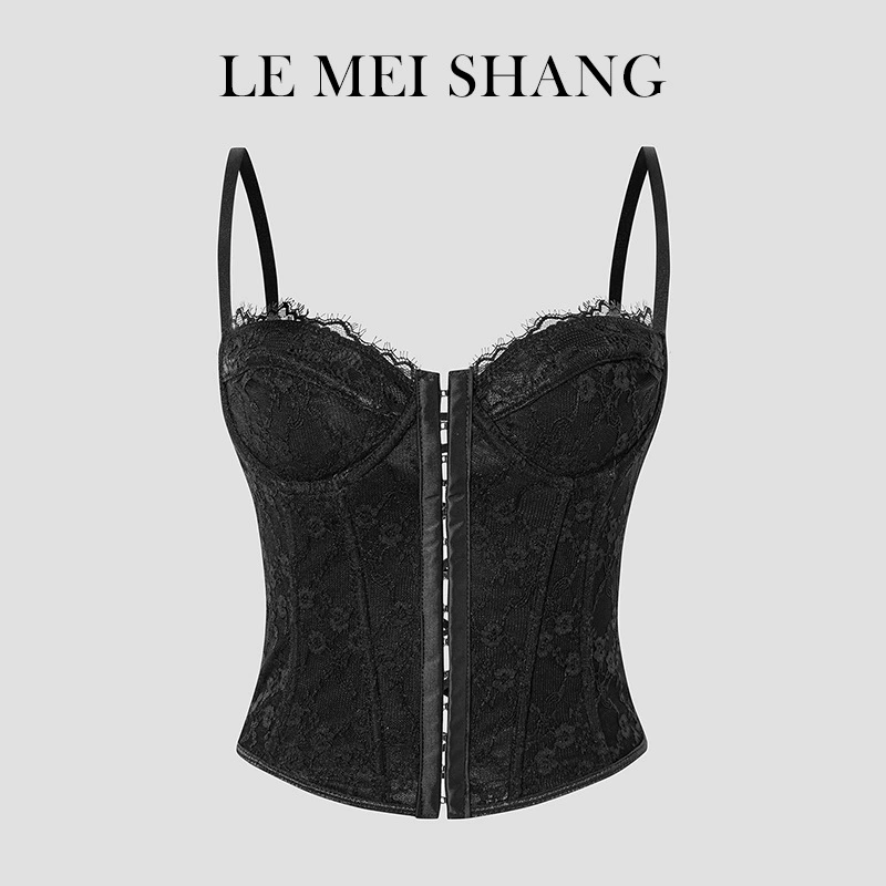 Бюстгальтер-бюстгальтер с кружевами (Le Mei Shang) без спины с металлическими кольцами, пуш-ап европейский стиль, XS–L