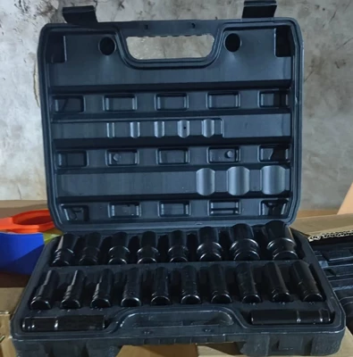 Mühərrik tənzimləmə alətləri with Electric Wrench, Extended Hex - electric-socket-set-20-pieces-black-box-8-32mm