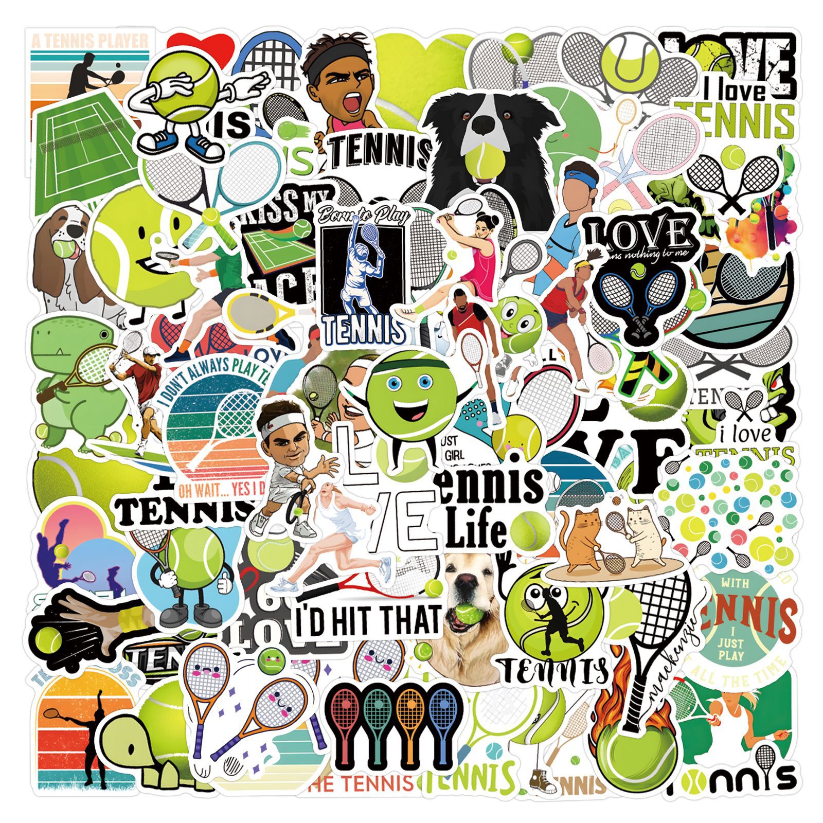 110 new Tennis tennis graffiti stickers decorative skateboard luggage hand account stickers manufacturers wholesale