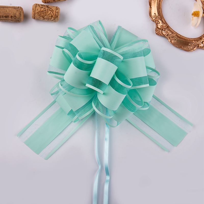 Comercio exterior transfronterizo 50 gran hilo de nieve elegante color natural bola flor Navidad regalo flor embalaje color sólido guirnalda cinta
