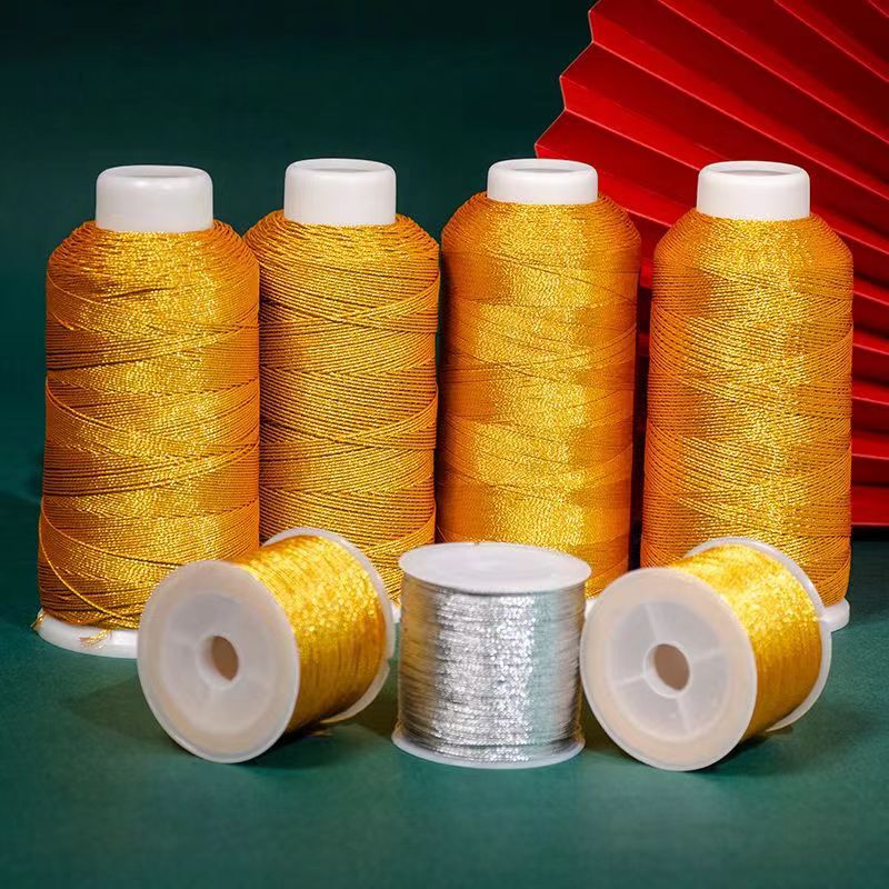 Gold thread silver thread 36 strand handmade braided rope gold thread bracelet necklace gold broom tassel thread material wholesale Gold thread silver thread 36 strand handmade braided rope gold thread bracelet necklace gold broom tassel thread material wholesale