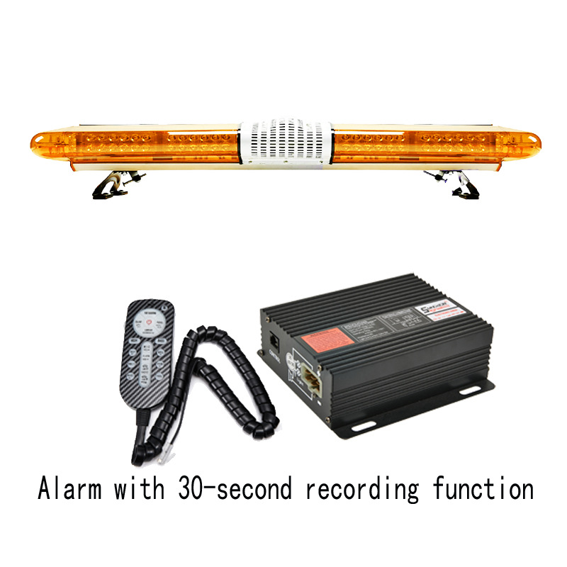 LED Roof-mounted Long Strip Warning Light Strobe Light 1.2m Super Bright Strobe Light + Horn + Recording Alarm 420R39