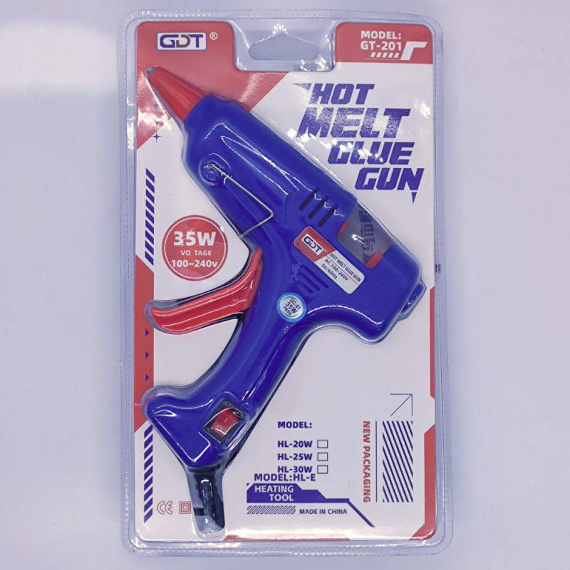 GDT热熔胶枪35W蓝色热熔胶枪带防烫胶嘴小胶枪厂家直销
