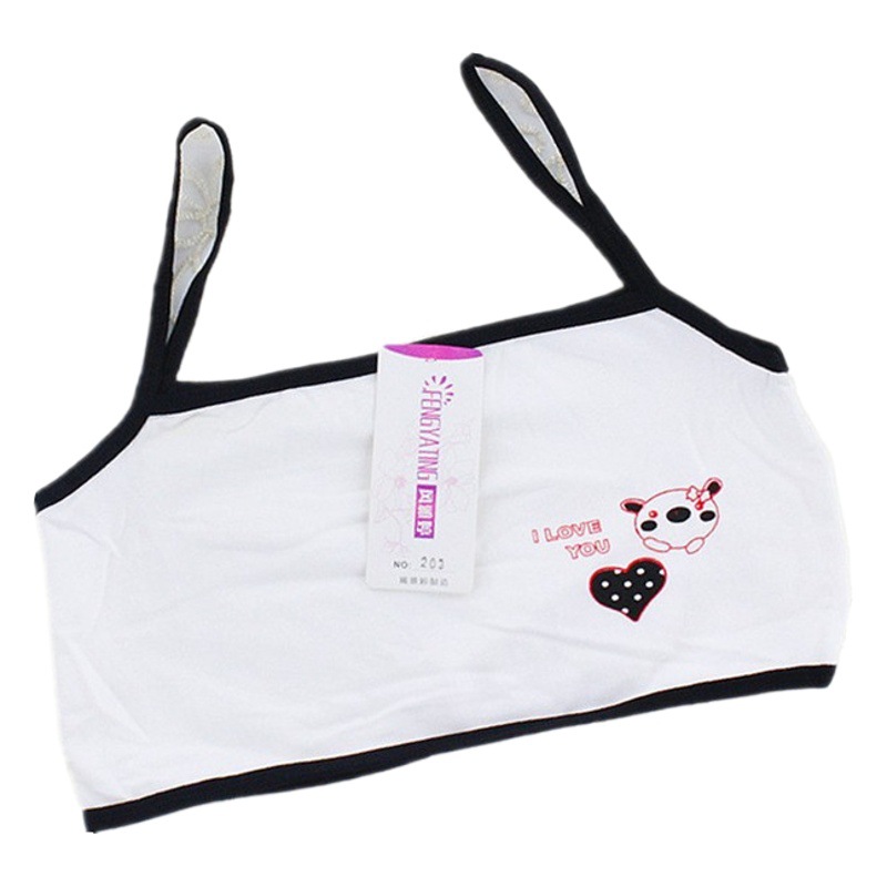 Algodón lindo período de desarrollo impresión la historieta primaria y secundaria niñas media camisola ropa interior tubo superior