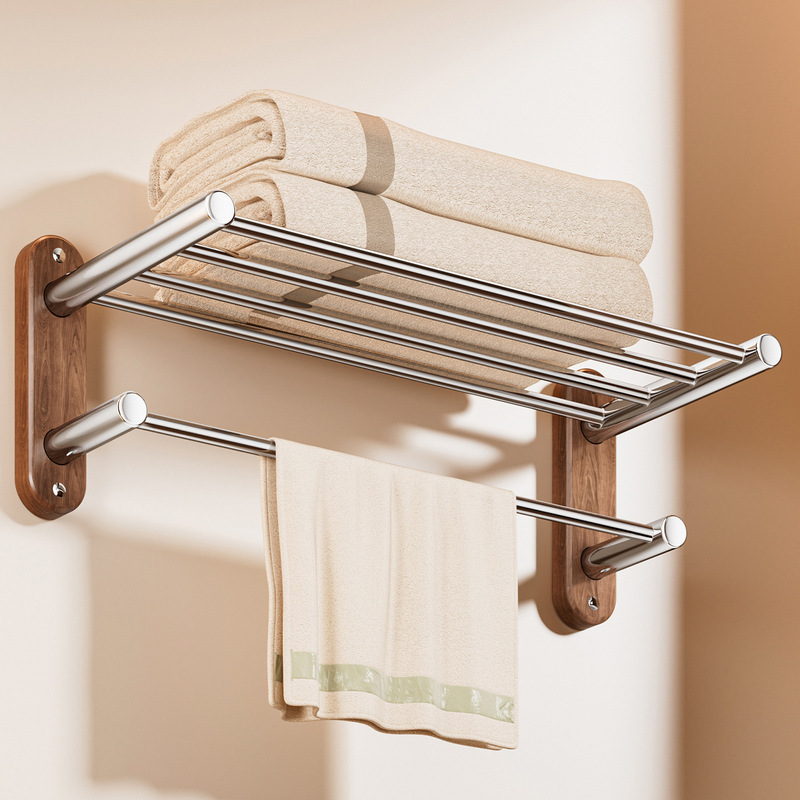 Custom 304 Stainless Steel Towel and Bath Towel Rack for Hotel Bathroom, Walnut Storage, Shower Room, Bathhouse, Thickened Custom 304 Stainless Steel Towel and Bath Towel Rack for Hotel Bathroom, Walnut Storage, Shower Room, Bathhouse, Thickened