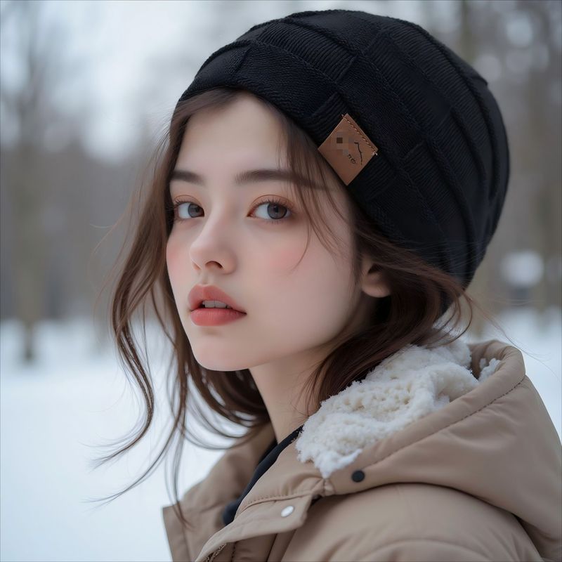 秋冬加绒混色百搭毛线针织帽保暖时尚套头帽欧美冬季女帽跨境|undefined