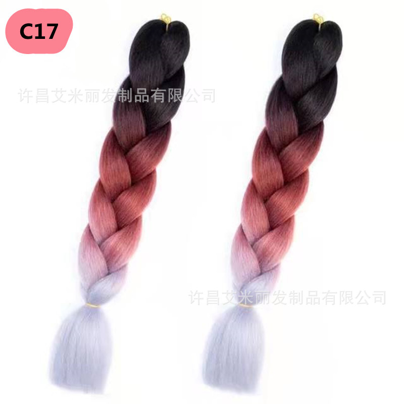 Trenzas africanas con cabello rosa渐 – materiales de alta temperatura, estilo boxeador