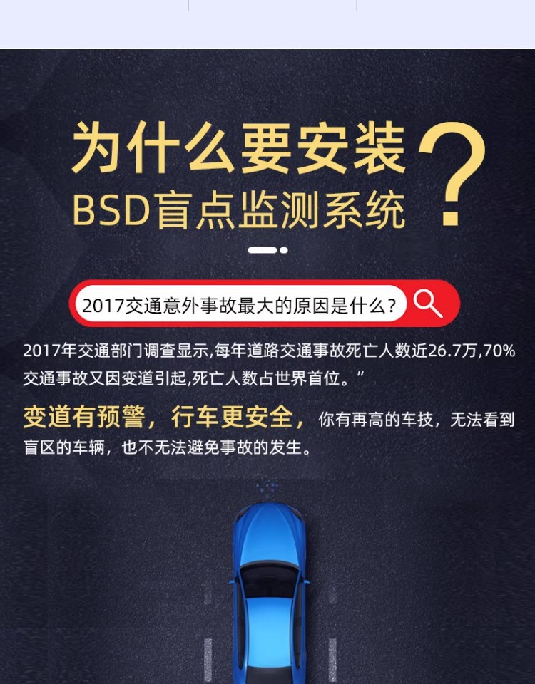 Car Bsd Blind Spot Monitoring Bsm Parallel Driving Assistance System 77g Blind Spot Lane Change Assist Overtaking Warning Radar 24g
