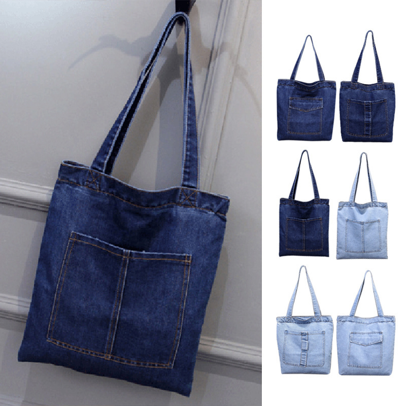 Denim Bag New Large-Capacity Shoulder Bag for Women Casual Street Canvas Denim Shoulder Bag Shopping Bag Handbag Denim Bag New Large-Capacity Shoulder Bag for Women Casual Street Canvas Denim Shoulder Bag Shopping Bag Handbag