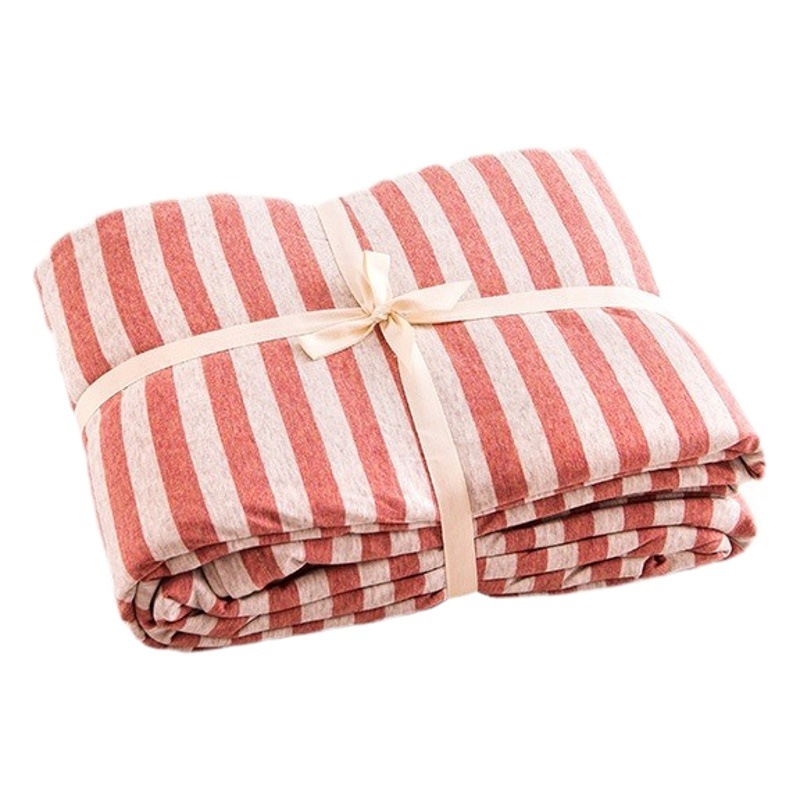 Japanese-Style Muji Nishikawa All-Cotton Knitted Cotton Duvet Cover, High-Quality Striped Jersey Cotton Duvet Cover, Single Duvet Cover [Single Item]