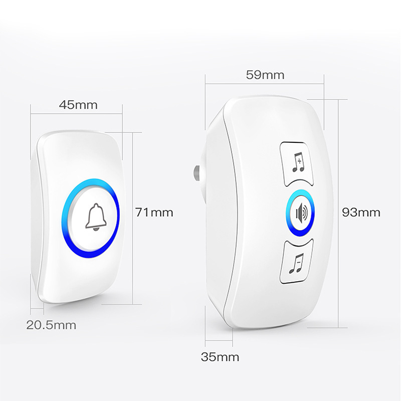 Kayi ワイヤレスドアベル 433 ホームインテリジェント長距離電子ベル 1 対 1 ドアベル Dingdong マシン発信者|undefined