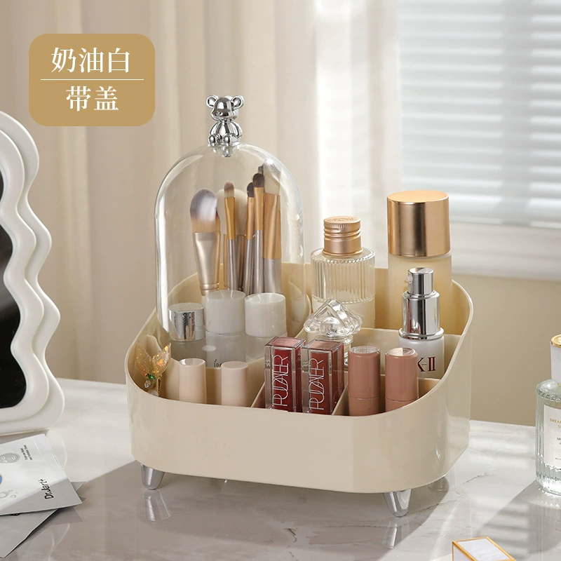 Cosmetic Organizer Storage Box, Dustproof Makeup Box, Multi-Compartment, 6 Color Options