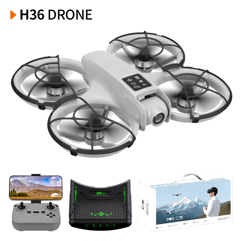 Cross-Border Mini H36 Drone Flying Machine Optical Flow Electronically Adjustable Brushless Remote Control Aircraft Vr Glasses Small Aircraft