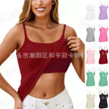 跨境爆款3PC长款带胸垫美背外贸吊带背心内穿t恤一体搭打底莫代尔